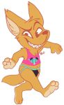  anthro bulge butt canid canine clothing fox gregg_lee grin hi_res jockstrap male mammal night_in_the_woods sharp_teeth shirt smile solo stubble tank_top tbid teeth topwear underwear video_games 