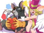  &lt;3 4:3 angry anthro clothing female fur gloves grey_body grey_fur group handwear heart_(mad_rat_dead) iro_gomasio mad_rat_(character) mad_rat_dead male mammal murid murine picking_nose rat rat_god_(mad_rat_dead) rodent 