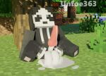  animal_genitalia animal_penis anthro bodily_fluids clothed clothing cum cum_on_ground ejaculation fur genital_fluids genitals giant_panda jacket male mammal minecraft pantless partially_clothed penis solo topwear unfoe363 ursid video_games 