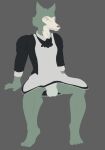  anthro balls_outline beastars blouse bulge canid canine canis clothed clothing genital_outline hi_res legoshi_(beastars) maid_uniform male mammal panties solo topwear underwear uniform wolf zeckle 