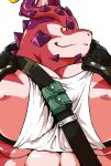  abs anthro clothed clothing cthugha_(tas) dragon furries_tetras hi_res male muscular muscular_anthro muscular_male nipples pecs skimpy solo tentacles tokyo_afterschool_summoners video_games 