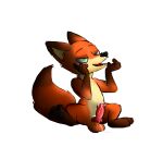  absurd_res anthro balls bodily_fluids canid canine cum cum_on_balls cum_on_penis disney fox fuzefurry genital_fluids genitals hi_res knot male mammal nick_wilde penis sitting solo tagme zootopia 