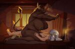  absurd_res anthro anthro_penetrated bed big_breasts bouncing_breasts bovid bovine breasts butt clenched_teeth dark_nipples duo european_mythology eyes_closed female female_on_top furniture greasymojo greek_mythology hi_res hooves horn huge_breasts human human_on_anthro human_penetrating human_penetrating_anthro interspecies larger_female lying male male/female male_on_bottom mammal minotaur muscular muscular_female muscular_male mythology nihea_avarta nipples on_back on_bottom on_top overweight overweight_female penetration size_difference slightly_chubby smaller_male tail_tuft teeth thick_thighs tuft 