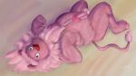  anthro cartoon_network erection felid fur genitals hair hi_res lion lion_(steven_universe) lying male mammal on_back pantherine penis pink_body pink_fur pink_hair slightly_chubby solo steven_universe sunset tail_tuft toggle tuft 