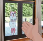  alexy anthro big_breasts breasts digital_media_(artwork) exposed_breasts female fur genitals glass imaaahorny licking licking_window looking_at_viewer mammal nude on_glass open_mouth procyonid public public_nudity raccoon solo tongue tongue_out window 