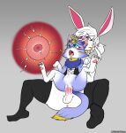  absurd_res anthro bodily_fluids clothing cum duo fan_character felid female feral flat_colors genital_fluids girly hi_res impregnation lagomorph league_of_legends leporid male male/female mammal penetration riot_games ruddyrzaq simple_background video_games white_body yuumi_(lol) 