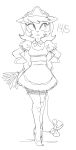  2021 anthro cleaning_tool clothing dbaru domestic_cat feather_duster felid feline felis female gloves hands_on_hips handwear hi_res kitty_katswell looking_up maid_uniform mammal monochrome nickelodeon ribbons sketch solo t.u.f.f._puppy tail_bow tail_ribbon uniform 