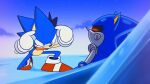  2021 angry anthro blue_body clothed clothing cloud duo eulipotyphlan gloves handwear hedgehog hi_res humor ice invincible_(comics) lying machine male mammal meme metal_sonic on_back open_mouth outside sky sonic_the_hedgehog sonic_the_hedgehog_(series) sonicspeedz star think_mark_think! white_clothing white_gloves 