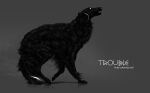  ambiguous_gender black_body black_fur blacknemera canid canine digital_media_(artwork) feral fur mammal simple_background solo standing 