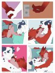  absurd_res canid canine canis comic dalmatian domestic_dog fox hi_res infantilism kissing male male/male mammal pukaa teasing 