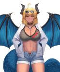  bikini devil horns megane open_shirt pointy_ears swimsuits tagme tail wings 