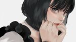  antera_(emi) black_hair blue_eyes choker close gothic original realistic short_hair 