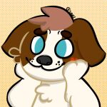  &lt;3 alternate_color bird_dog blue_eyes canid canine canis chibi cute_face domestic_dog hunting_dog lupus_(oc) lupus_braveheart male mammal profile_picture redraw setter simple_background solo welsh_setter 