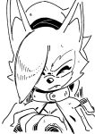  2020 anthro ballad-of-gilgalad black_and_white canid canine canis clothed clothing digital_media_(artwork) eyes_closed female frown hair hi_res idw_publishing mammal monochrome ponytail sketch solo sonic_the_hedgehog_(comics) sonic_the_hedgehog_(idw) sonic_the_hedgehog_(series) whisper_the_wolf wolf 