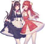  animal_ears cleavage maid nekomimi sakura_shiho skirt_lift tail transparent_png 