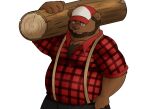  2019 alfredblaze anthro beard bottomwear brown_body brown_fur clothing facial_hair fur hat headgear headwear humanoid_hands lumberjack male mammal overweight overweight_anthro overweight_male pants shirt simple_background solo topwear ursid white_background 