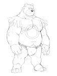  2021 anthro asian_clothing bulge clothing east_asian_clothing fundoshi hi_res japanese_clothing male moobs nintendo nipples o-ro overweight overweight_anthro overweight_male pok&eacute;mon pok&eacute;mon_(species) simple_background sketch solo underwear ursaring video_games white_background 