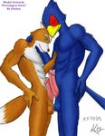  5_fingers abs anthro avian balls beak biceps big_penis bird blue_body brown_fur brown_nose brown_skin butt canine couple cute duo erection eyes_closed falco_lombardi feathers fluffy fox fox_mccloud frottage fur gay green_eyes gripping grope hair hand_on_butt hand_on_chest hand_on_neck happy holding interspecies kp-yoshi looking_up male mammal manly muscles nintendo nude orange_fur pec_grasp pecs penis pink_penis plain_background pose romantic sheath short_hair size_difference smile standing star_fox video_games white_background white_fur white_hair 