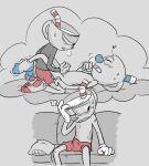  anal anal_penetration animate_inanimate brother brothers clothed clothed_sex clothing cuphead_(character) cuphead_(game) daydream erection erection_under_clothes eyes_closed gloves grey_penis handjob humanoid humanoid_on_humanoid incest legwear male male/male male_penetrating mostly_nude mugman not_furry object_head one_eye_closed penetration penis sex shorts sibling side_view socks sweat sweatdrop topless toxic-boner video_games 