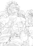  abs angry anthro blush clothing felid hi_res male mammal monochrome muscular muscular_anthro muscular_male nipples nomad_(tas) pantherine pecs sketch solo srw225we tentacles tiger tokyo_afterschool_summoners torn_clothing video_games 