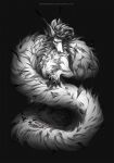  blacknemera canid canine digital_media_(artwork) dragon fur furred_dragon grey_hair hair hi_res hybrid mammal text url white_body white_fur 
