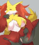  &lt;3 2021 4_fingers anthro areola big_breasts black_body black_fur bodily_fluids breasts butt canid canine cheek_tuft claws curvy_figure delphox facial_tuft female finger_claws fingers fluffy fur genital_fluids genitals grey_background half-closed_eyes huge_breasts inner_ear_fluff kemono kimichika looking_at_viewer mammal multicolored_body multicolored_fur narrowed_eyes nintendo nipples nude pok&eacute;mon pok&eacute;mon_(species) pseudo_clothing pubes pupils pussy pussy_juice red_body red_eyes red_fur signature simple_background slit_pupils smile smiling_at_viewer solo spread_legs spreading sweat sweatdrop tuft uncensored video_games voluptuous white_body white_fur yellow_body yellow_fur 