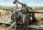  2021 4_toes anthro biplane canid canine canis cigarette day detailed_background digital_media_(artwork) domestic_dog feet fingers himeragoldtail male mammal outside sky smoking toes 