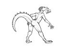  absurd_res anthro anus breast_less butt dragon female genitals hi_res legs minmiki monochrome pussy russian_text scalie sketch solo text 