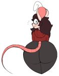  anthro big_butt big_ears bottomwear butt clothing cowlick digitalpelican eyewear female freckles glasses hair hoodie looking_at_viewer looking_back mammal messy_hair mouse murid murine pants rodent solo thick_thighs tina_(digitalpelican) topwear 