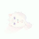  :&lt; animalization bede_(pokemon) bow bowtie cat closed_mouth commentary_request eyelashes full_body lying on_side paws pokemon pokemon_(game) pokemon_swsh purple_eyes solo zzzpani 