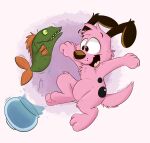  2021 anthro beagle canid canine canis cartoon_network courage_the_cowardly_dog courage_the_cowardly_dog_(character) domestic_dog fur hunting_dog male mammal pink_body pink_fur scent_hound simple_background sloppywulf 