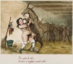  19th_century ambiguous_gender ancient_furry_art animal_genitalia animal_penis asinus balls bestiality biped black_hair breasts broom brown_body brown_fur brown_tail bucket butt cleaning_tool clothing detailed_background donkey duo_focus equid equine equine_penis female female_penetrated feral feral_penetrating feral_penetrating_human footwear from_front_position front_pussy fur genitals group hair holding_leg hooves human human_on_feral human_penetrated humanoid_genitalia humanoid_pussy inside interspecies isabel_ii light_body light_skin long_penis looking_at_another male male/female male_penetrating male_penetrating_female mammal mostly_nude nipples nude painting_(artwork) penetration penis pubes public_domain pussy quadruped sex shoes slightly_chubby spanish_text standing standing_sex stone_wall teeth text traditional_media_(artwork) translated unknown_artist vaginal vaginal_penetration wall_(structure) watercolor_(artwork) 
