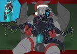  2_toes 4_arms absurd_res ahegao antennae_(anatomy) anthro anthro_penetrated arachnid arachnogon arthropod balls big_balls black_body blue_flesh bodily_fluids broken_condom christmas christmas_clothing christmas_headwear christmas_lights claws clothing condom costume cum cum_inside cum_while_penetrated cutaway digital_media_(artwork) duo erection feet female female_penetrated fluffy furgonomics furry-specific_piercing genital_fluids genitals hat headgear headwear hi_res holding_thighs holidays horn hybrid incorgnito insect lepidopteran looking_pleasured male male/female male_penetrating male_penetrating_female moth mothruga multi_arm multi_eye multi_limb nude open_mouth penetration penile penile_penetration penis penis_in_pussy piercing pussy salrith santa_costume santa_hat sex sexual_barrier_device simple_background size_difference spread_legs spreading story toes tongue tongue_out vaginal vaginal_penetration wings 