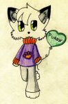  balloon clothing domestic_cat felid feline felis furen green_eyes hi_res inflatable invalid_tag mammal paws sweater topwear white_body 