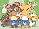  ... animal_crossing anthro apron blue_eyes blush brown_body brown_fur canid canine clothing crazy_redd female fox fur group inukawa isabelle_(animal_crossing) male mammal nintendo raccoon_dog red_body red_fur tanuki timmy_nook tom_nook_(animal_crossing) tommy_nook video_games 