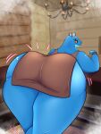  amphibian anthro big_butt butt clothed clothing digital_media_(artwork) female frog goopyarts hi_res overweight overweight_anthro overweight_female remi_(goopyarts) simple_background slightly_chubby smile solo thick_thighs wide_hips 