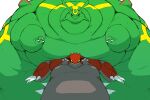  ambiguous_gender anthro belly belly_squish duo feral green_belly green_body grey_belly groudon hi_res immobile legendary_pok&eacute;mon morbidly_obese nintendo obese overweight pok&eacute;mon pok&eacute;mon_(species) rayquaza red_body squish video_games zephy_03 