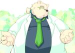  2021 anthro black_nose clothing eyewear fur glasses kemono leib_(tas) male mammal necktie overweight overweight_anthro overweight_male polar_bear shirt solo tokyo_afterschool_summoners tomoyamaru_alt topwear ursid ursine video_games white_body white_fur 