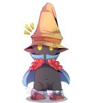  black_body boots cape child clothing flaccid footwear genitals gloves handwear hat headgear headwear hi_res humanoid kimacats male navel penis simple_background solo standing wizard_hat yellow_eyes young 