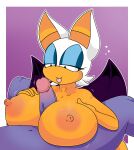  &lt;3 anthro breasts duo female genitals hi_res male male/female nipples nude penis rouge_the_bat sex simple_background smile sonic_the_hedgehog_(series) tinydevilhorns titfuck tongue tongue_out 