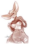  2021 absurd_res anthro areola blep breasts canid canine digital_media_(artwork) female fennec fox furlana hi_res mammal nipples simple_background smile solo tongue tongue_out white_background 