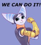  2021 5_fingers anthro blue_body blue_eyes blue_fur breasts digital_media_(artwork) eyebrows eyelashes female fingers fur hi_res lombax mammal ratchet_and_clank rivet_(ratchet_and_clank) rosie_the_riveter smile solo sony_corporation sony_interactive_entertainment video_games viwrastupr 