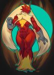  abs anthro avian blaziken breasts female full-length_portrait grin hi_res looking_at_viewer muscular muscular_anthro muscular_female naturally_censored nintendo pok&eacute;mon pok&eacute;mon_(species) portrait rayjay red_body smile solo standing video_games 