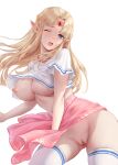  breasts chihunhentai nipples no_bra nopan pointy_ears princess_zelda pussy shirt_lift skirt_lift the_legend_of_zelda thighhighs transparent_png uncensored 