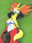  areola big_breasts breasts canid delphox female fur hi_res huge_breasts lion_granny mammal nintendo open_mouth pok&eacute;mon pok&eacute;mon_(species) solo video_games 獅子奶奶 