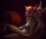  anthro bra canid canine canis clothing cuddling duo female hand_holding intimate jake_thumpings lagomorph legend_of_ahya leporid male male/female mammal nude rabbit romantic_couple saterina size_difference tail_maw tail_mouth taylor_renee_wolford_(darkflamewolf) underwear wolf 