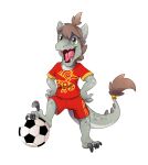  accessory alpha_channel anthro ball bottomwear child claws clothing fan_character female furgonomics hair_accessory hairband hi_res mammal open_mouth pose shorts soccer_ball soccer_uniform solo sportswear tail_accessory tail_tuft tongue tuft uniform vihor405 young 