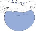  absurd_res anthro belly blue_belly blue_body feral hi_res holding_belly immobile legendary_pok&eacute;mon lugia male morbidly_obese nintendo obese overweight pok&eacute;mon pok&eacute;mon_(species) simple_background solo video_games white_body zephy_03 