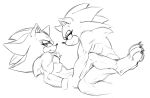  anal anthro barefoot claws duo eyelashes feet hi_res male male/male monochrome noctobi nude pawpads shadow_the_hedgehog sonic_the_hedgehog sonic_the_hedgehog_(series) toe_claws 