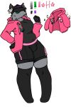  alpha_channel anarchy_symbol beewomanlol canid canine canis clothed clothing female grey_body h_(character) hi_res lgbt_pride mammal model_sheet nonbinary_(lore) overweight overweight_female solo trans_(lore) trans_woman_(lore) wolf 